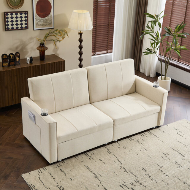 Pull Out Sofa Bed With Cup Holders