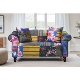 Forsyth Crushed Velvet Patchwork Sofa