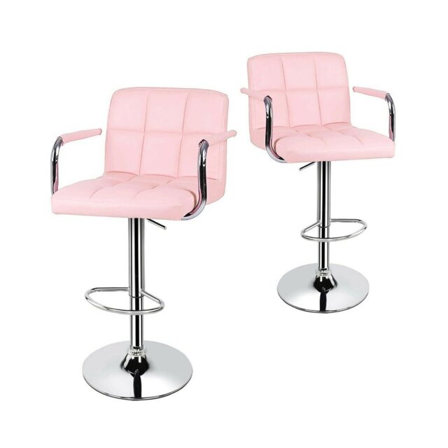 Swivel Upholstered Adjustable Height Counter Stool with Metal Frame