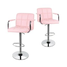 Swivel Upholstered Adjustable Height Counter Stool with Metal Frame
