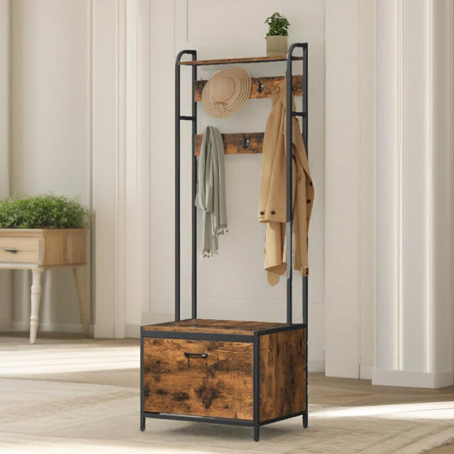 Berdan Hall Tree 65cm Wide with Bench and Shoe Storage