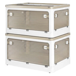 2x Folding Storage Container Stackable Plastic Clothes Toy Organizer Box