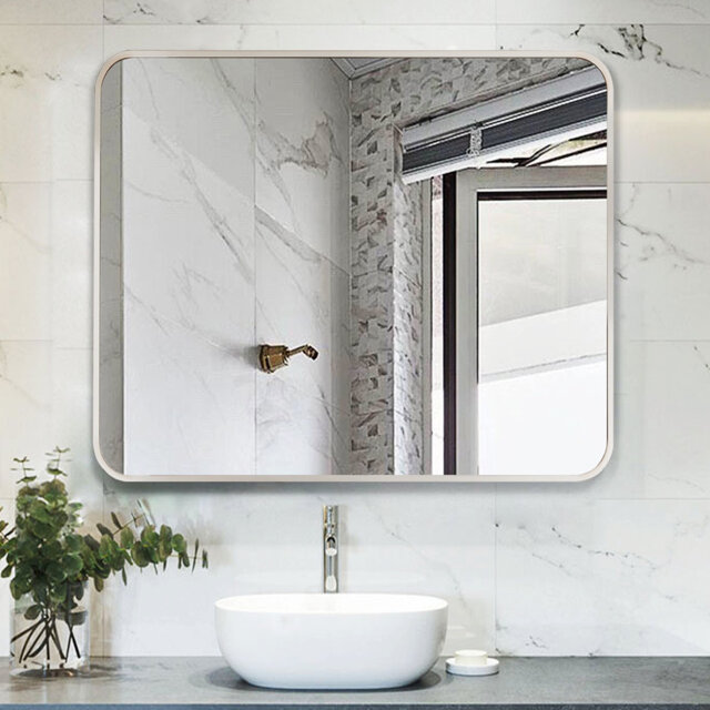 Flat Aluminum Framed Rectangle Wall Accent Mirror