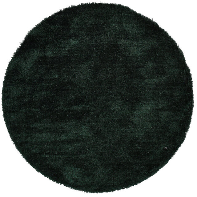 Handmade Cozy rug in dark green
