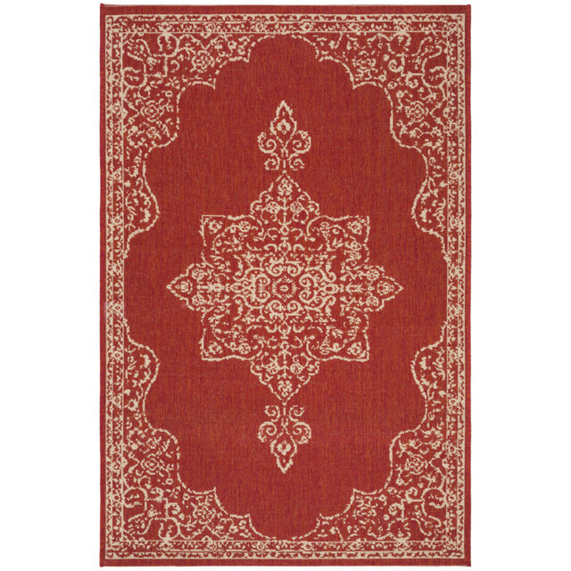 Radslavice Looped/Hooked Red Indoor/Outdoor Rug