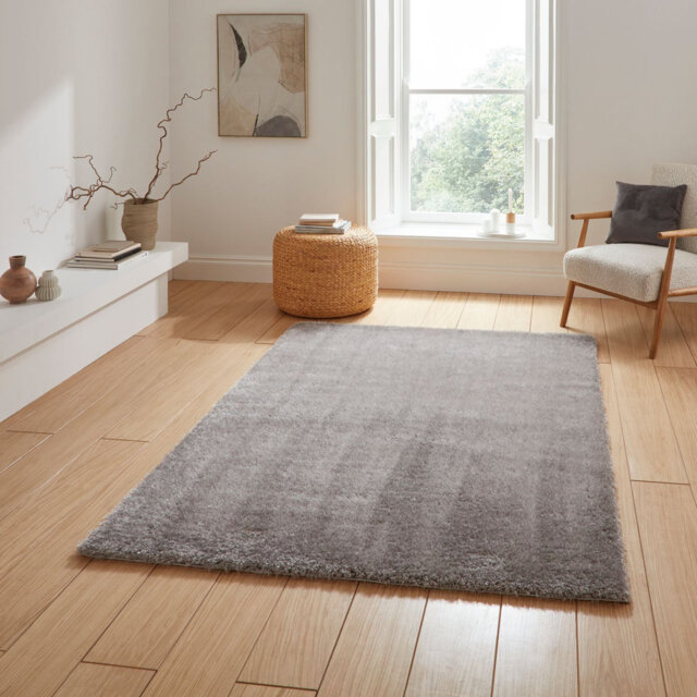 Lux Shaggy area rug Machine Woven Rectangle Silver