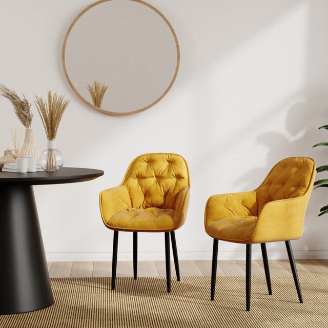 Bierman 45cm H Tufted Upholstered Upholstered Back Side Chair