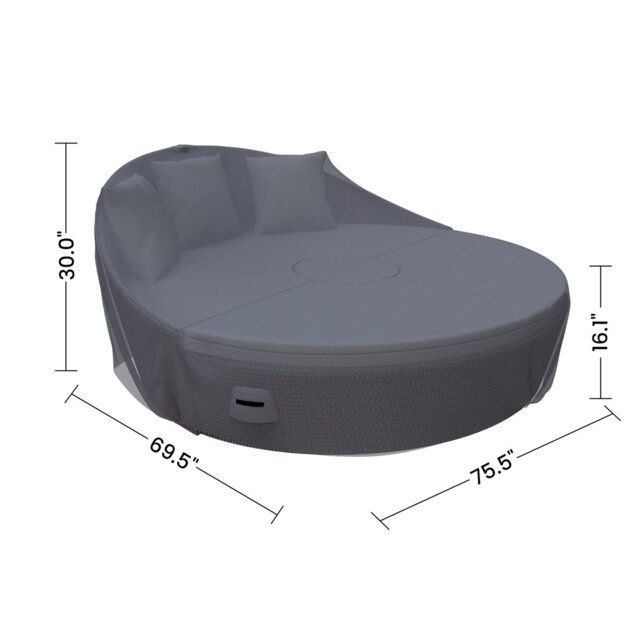 Covers & All Outdoor Daybed Cover For Alleshia 192 cm Patio Daybed, Water-Repellent UV-Resistant Polyester With Secure Tie-Downs