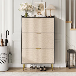 Shoe Cabinet Organizer, Slim Shoe Storage with Adjustable Shelves - Narrow freestanding shoe storage cabinet Dustproof flip-top Adjustable Slim shoe s
