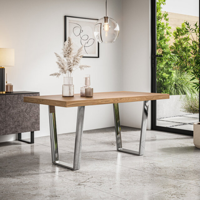 Dayatra Dining Table Modern Table w Chrome Legs