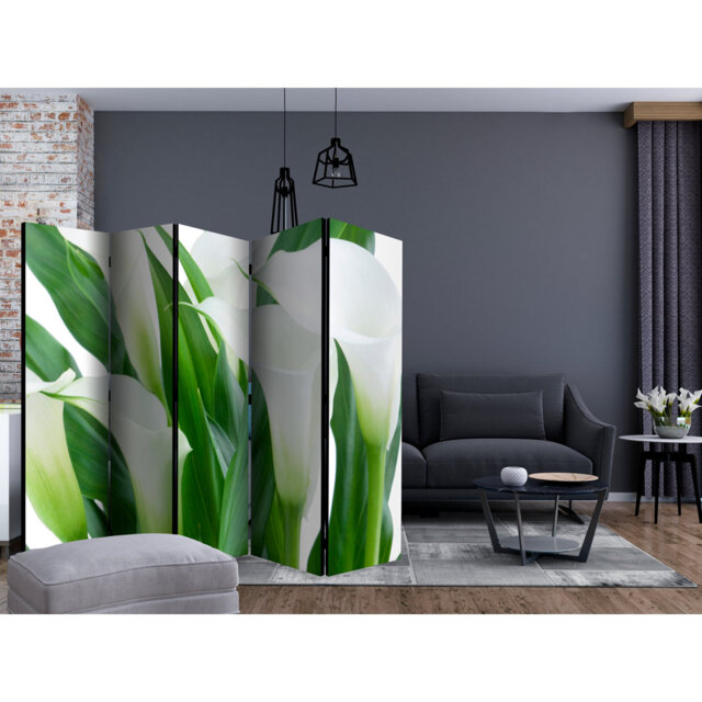 225cm W x 172cm H 5 - Panel Solid Wood Folding Room Divider