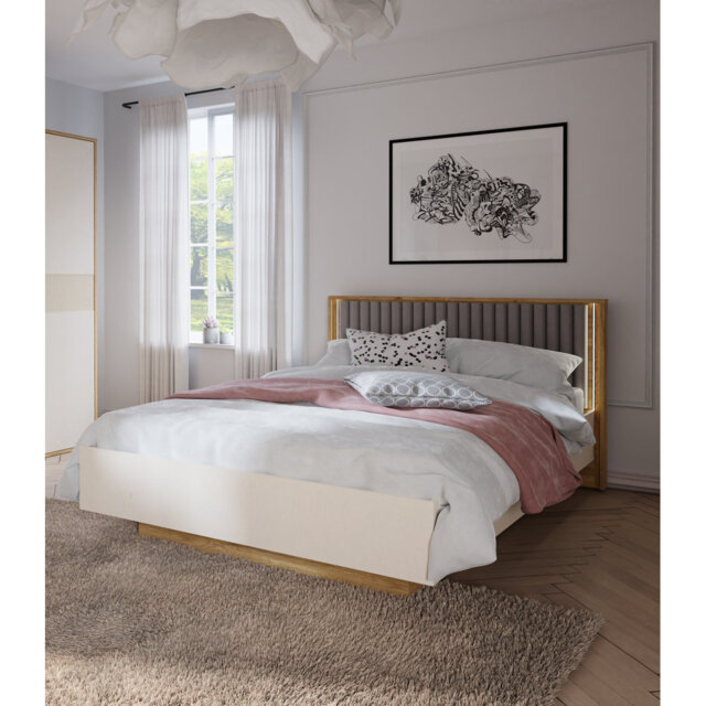Bed Frame with a raised bed base, 176 cm W x 103 cm H x 214 cm D