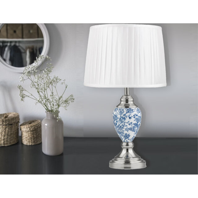Pulcherie 44Cm White/Blue Table Lamp