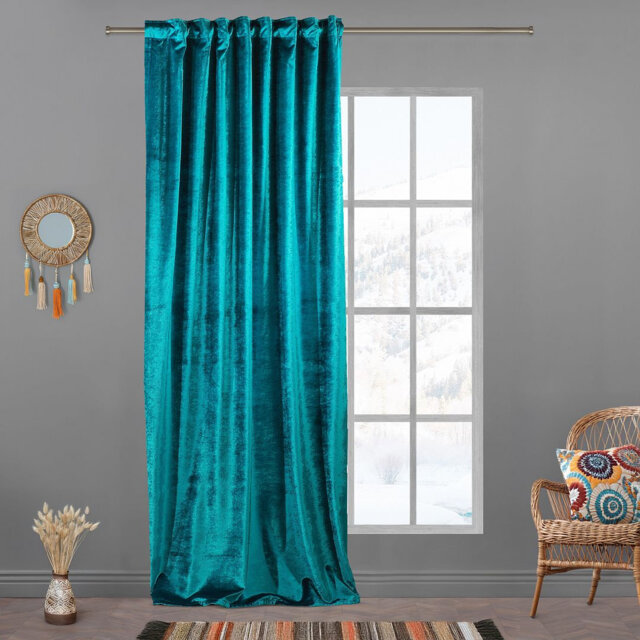 Extra Long & Extra Wide Shiny Velvet Curtain Panel (customized)