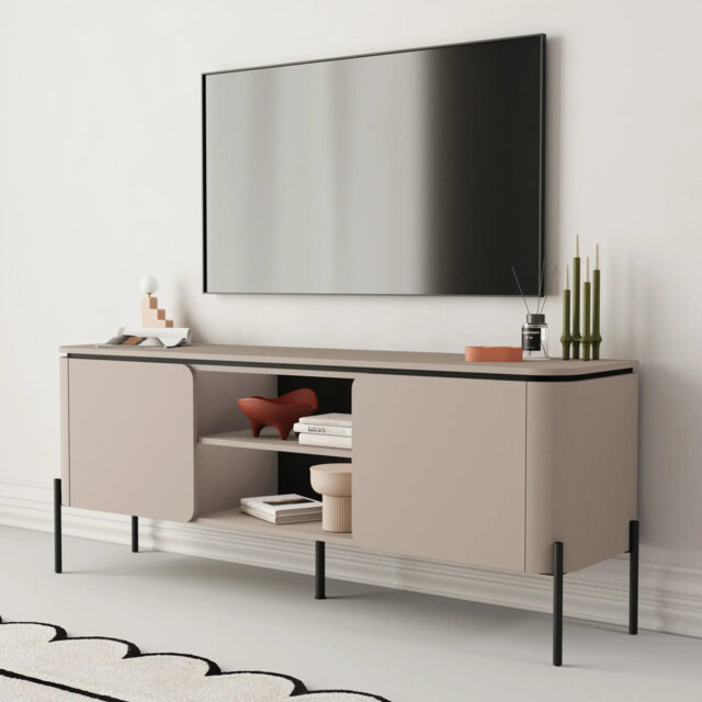 Bello TVÂ Cabinet 163cmÂ - Spacious StorageÂ with Push-To-Open DoorsÂ and Cable Management