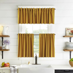 Solid Colour Kitchen Curtain