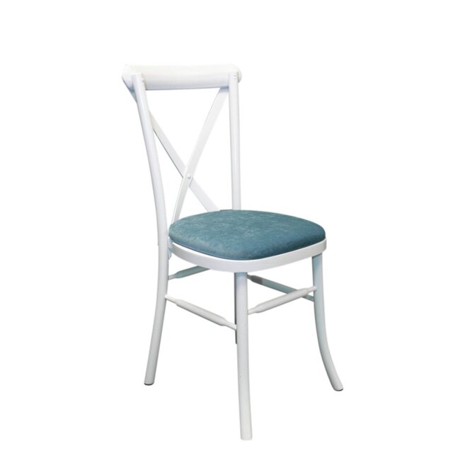 Atkins 43cm H Polyester Blend Upholstered Cross Back Stacking Side Chair