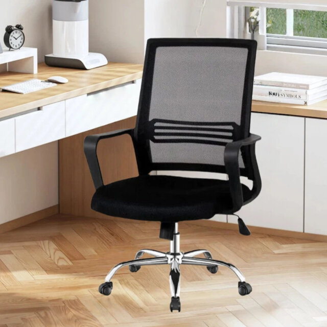 Black Ergonomic Mesh Office Chair Computer Desk Chair Swivel Adjustable Height Comfy