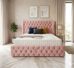 Chesterfield Upholstered Winged Bed Frame