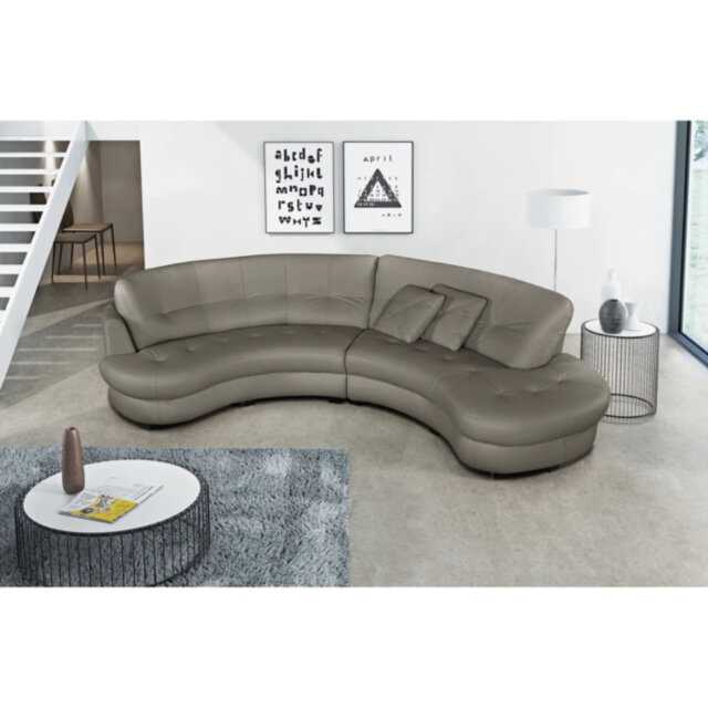 Maura Genuine Leather Curved Corner Sofa