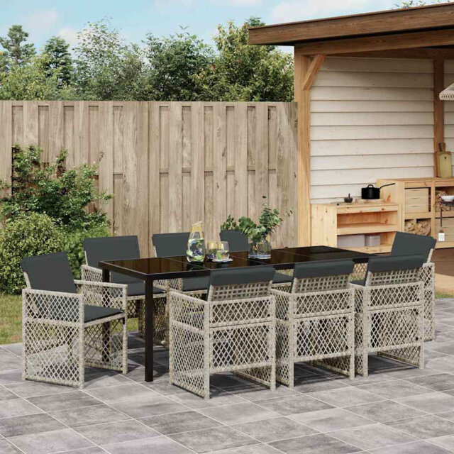Garden Dining Set Poly Rattan Outdoor Patio Furniture Terrace Seats