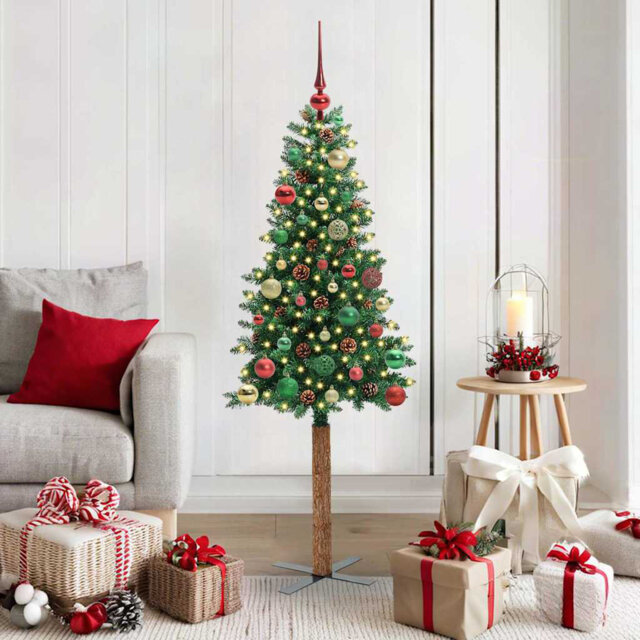 Slim Christmas Tree PVC and Solid Pine wood