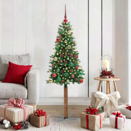 Slim Christmas Tree PVC and Solid Pine wood