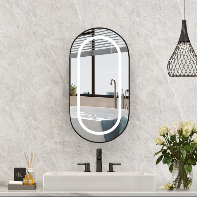 Ayyat 3-Shelf Bathroom Medicine Cabinet with LED Lighting