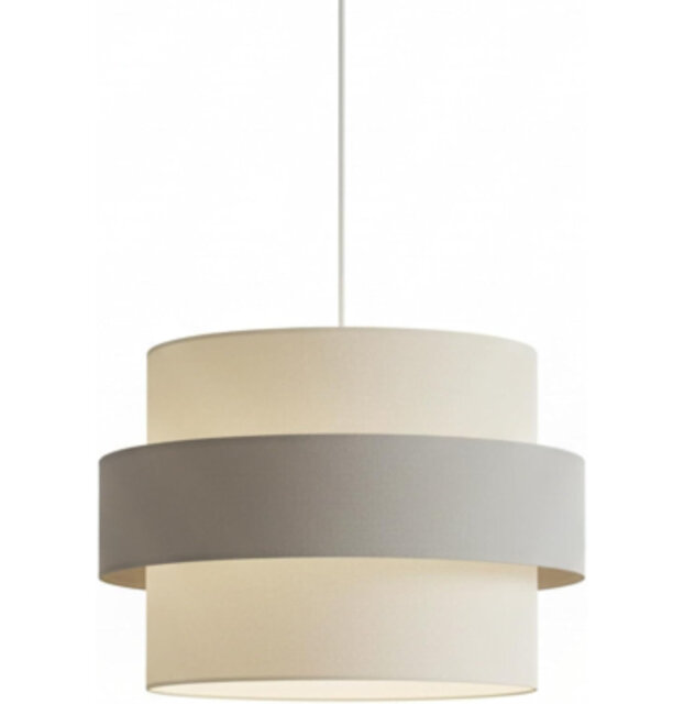 Double Layer Drum Shade 30cm Dia' - Cream and Grey