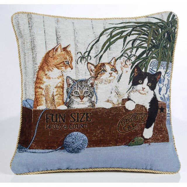 Radlee Kittens Tapestry Cushion Cover with Filler Pad