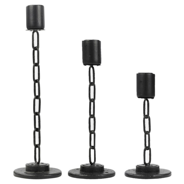 3 Piece Metal Tabletop Candelabra Set