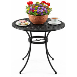 PREGO Garden & Patio Black Cast Aluminium Bistro Table