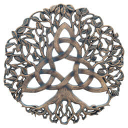 Top Brass Trinity Knot Tree Of Life Wall Plaque Decorative Spiritual Celtic Garden Art Sculpture