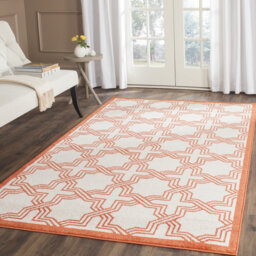 Mclaughlin Ivory/Orange Indoor/Outdoor Area Rug