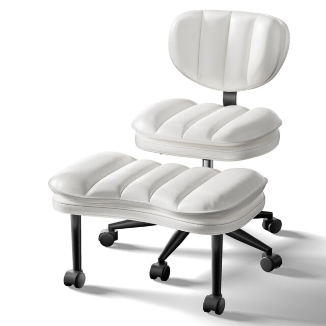 Big and Tall Office Chair,Ergonomic Cross-legged Swivel Chair, Adhd Chair Adjustable Height Meditation Cloud Chair With Back Support