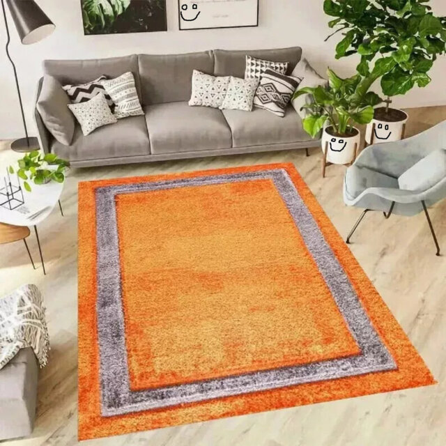 Luxury Shaggy Rug Bordered Solid Design Large Area Rug For Bedroom Living Room Fluffy Floor Mats Small Door Mats