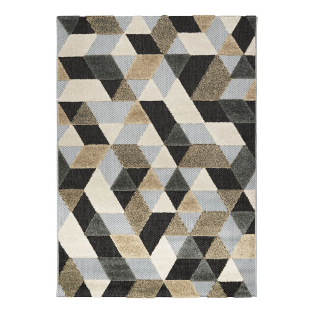 Imboden Dehors-Dedans Geomet Power Loom Beige/Brown/Blue Indoor/Outdoor Rug