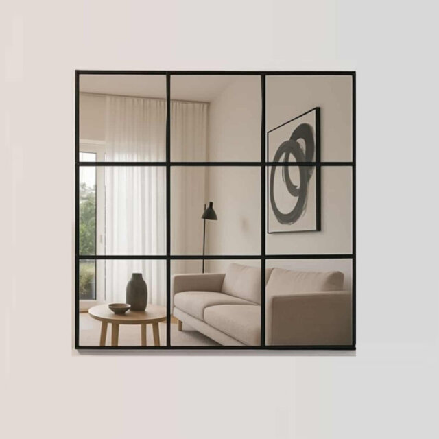 Fehzaan Brooklyn Square Industrial Wall Mirror