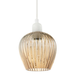 Modern Easy Fit Pendant Lighting Shade With Ridged Fluted Lines By