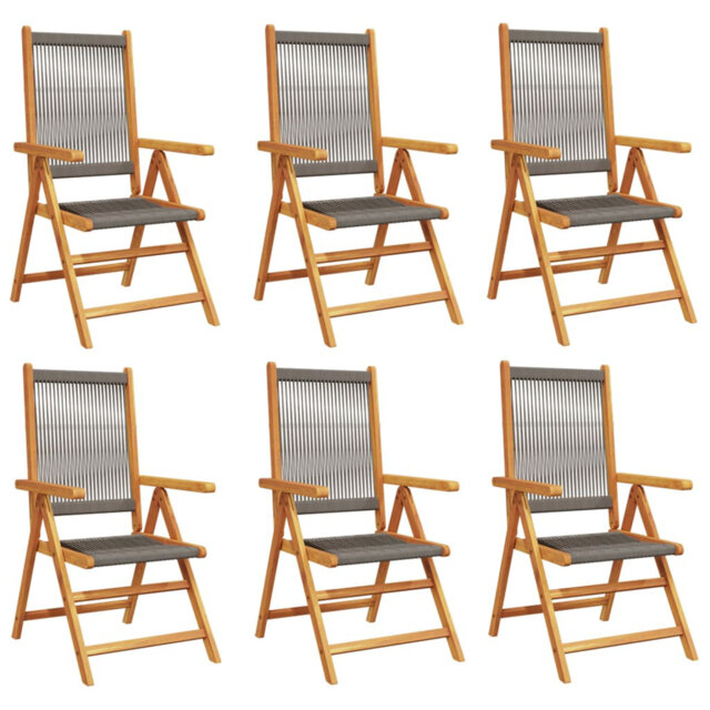 Vidaxl adjustable garden chairs in gray, solid acacia wood