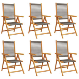 Vidaxl adjustable garden chairs in gray, solid acacia wood