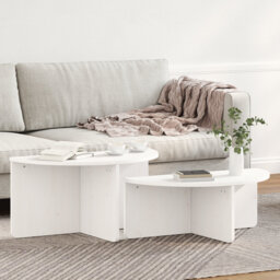 Coffee Table Solid pine wood Living Room Pine Rustic Oval Indoor