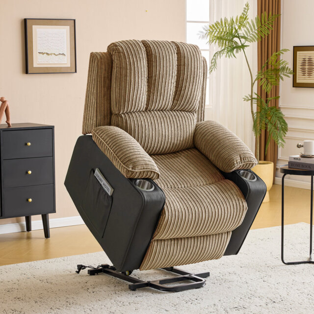 Upholstered Recliner Lift Chair For The Elderly With Massage & Heat