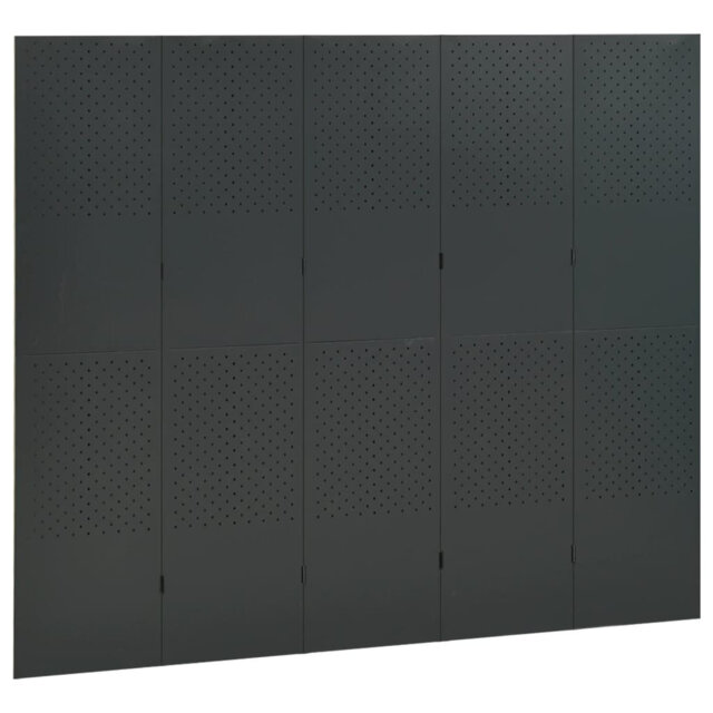 Symple Stuff 4-Panel Room Dividers 2 Pcs Black 160X180 Cm Steel