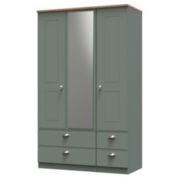 Conners Triple 4 Drawer Mirror Wardrobe