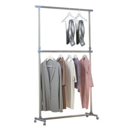 Adjustable Rolling Clothing Rack