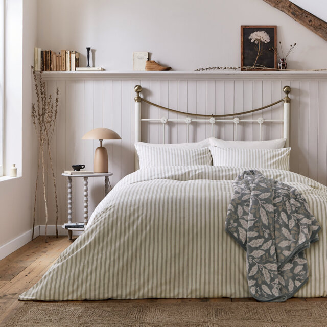 Ticking Stripe Cotton Duvet Cover Set