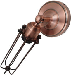 Vintage Industrial Adjustable Cage Wall Sconce – Retro Metal Wire Lamp E27 For Bedroom, Kitchen, Hallway