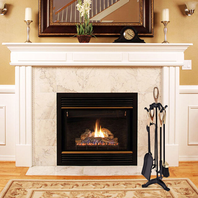 Alyissa Iron Fireplace Tool Set