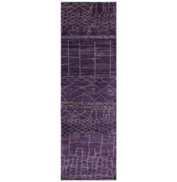 Geometric Hand Knotted 74cm X 345cm Area Rug